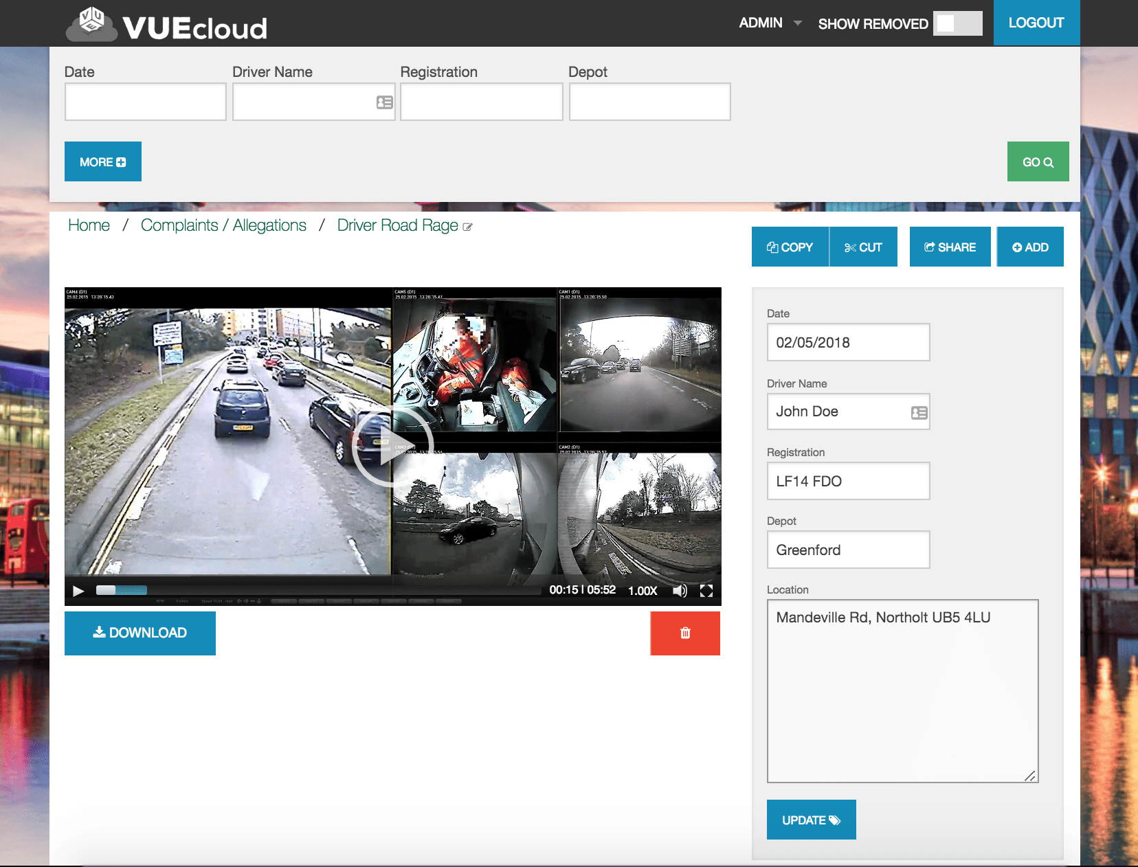 VUEcloud: Securely Upload, View and Share your fleets CCTV footage