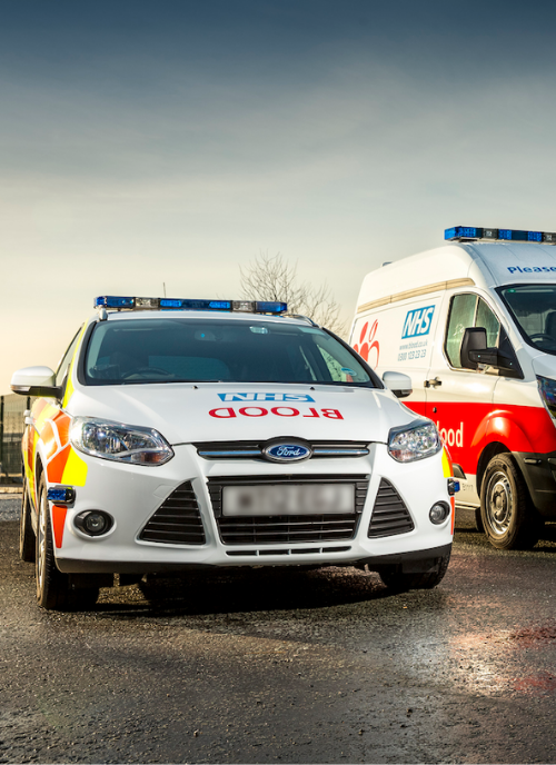 NHS Blood and Transplant vehicle